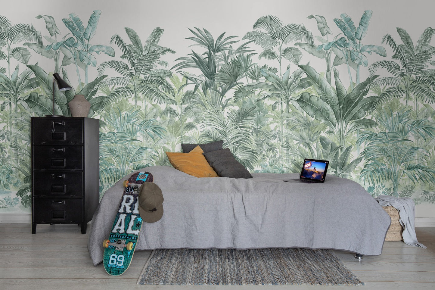 Pride Palms Emerald Green Mural Wallpaper (SqM)