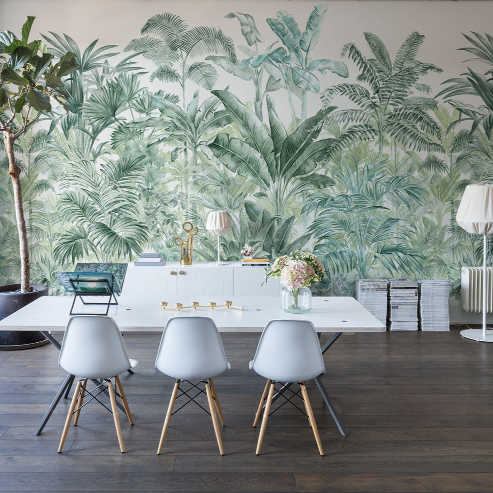 Pride Palms Emerald Green Mural Wallpaper (SqM)