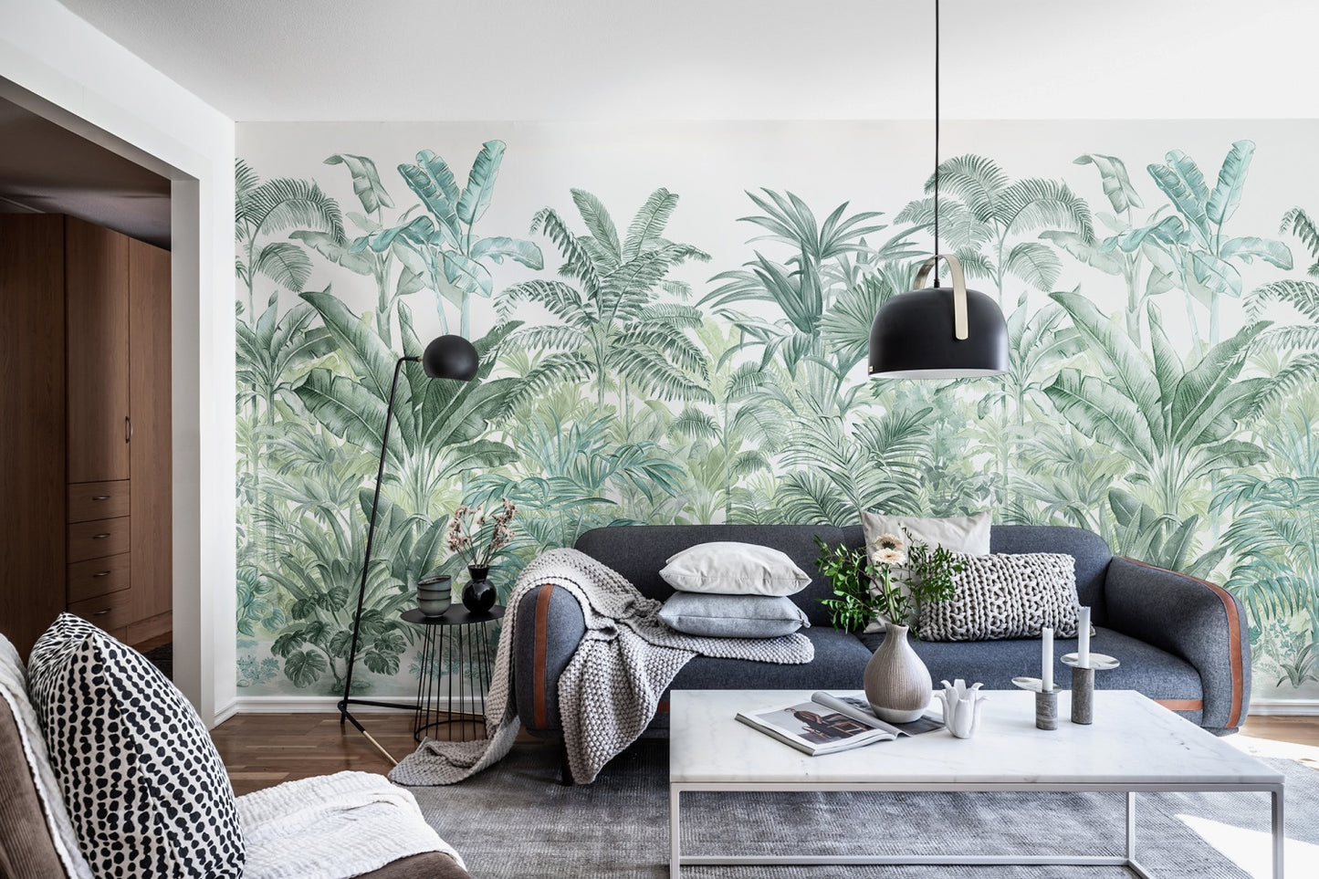 Pride Palms Emerald Green Mural Wallpaper (SqM)