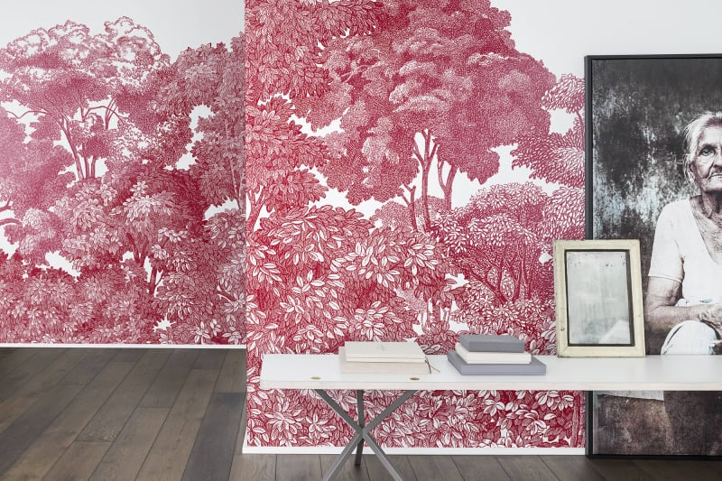 Bellewood Crimson Forest Mural Wallpaper (SqM)