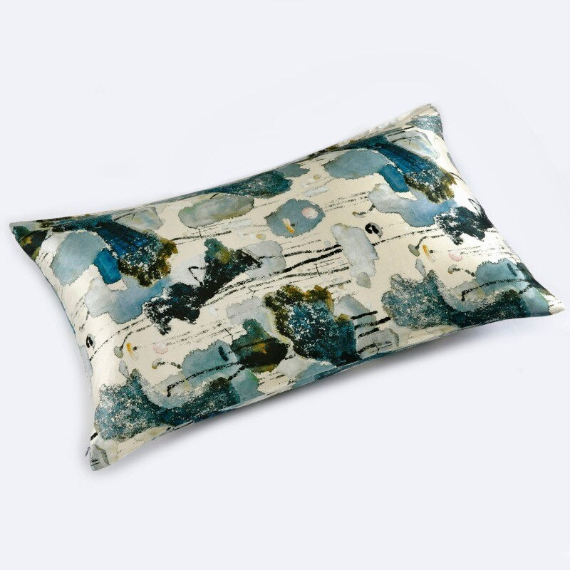 Abstract Blue Mulberry Silk Pillowcase
