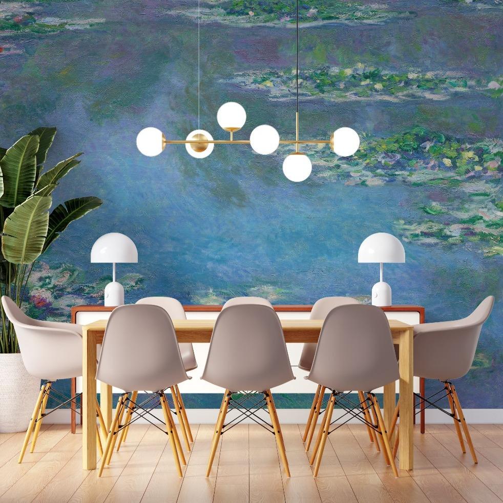Monet Water Lilies Art Mural Wallpaper (SqM)
