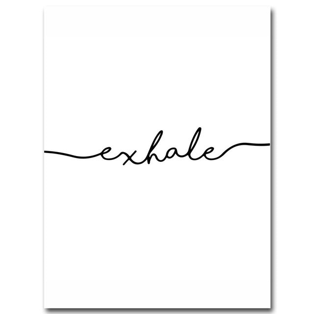 Inhale Exhale Minimalist Canvas Wall Art
