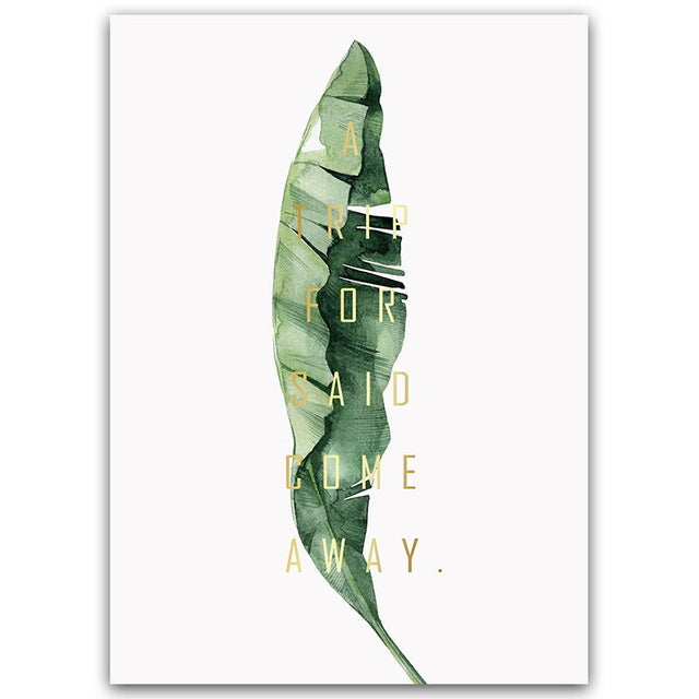 Watercolor Green Leaves Wall Art