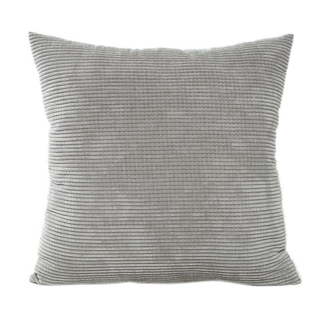 Silver Grey Corduroy Cushion Cover