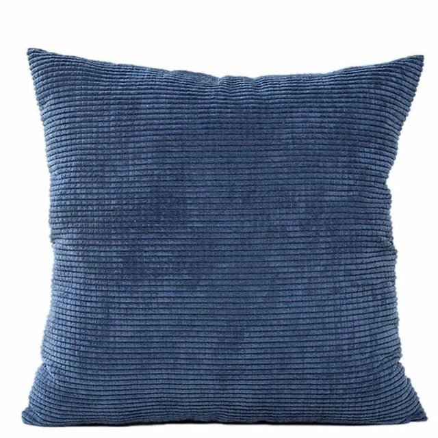 Dark Blue Corduroy Cushion Cover