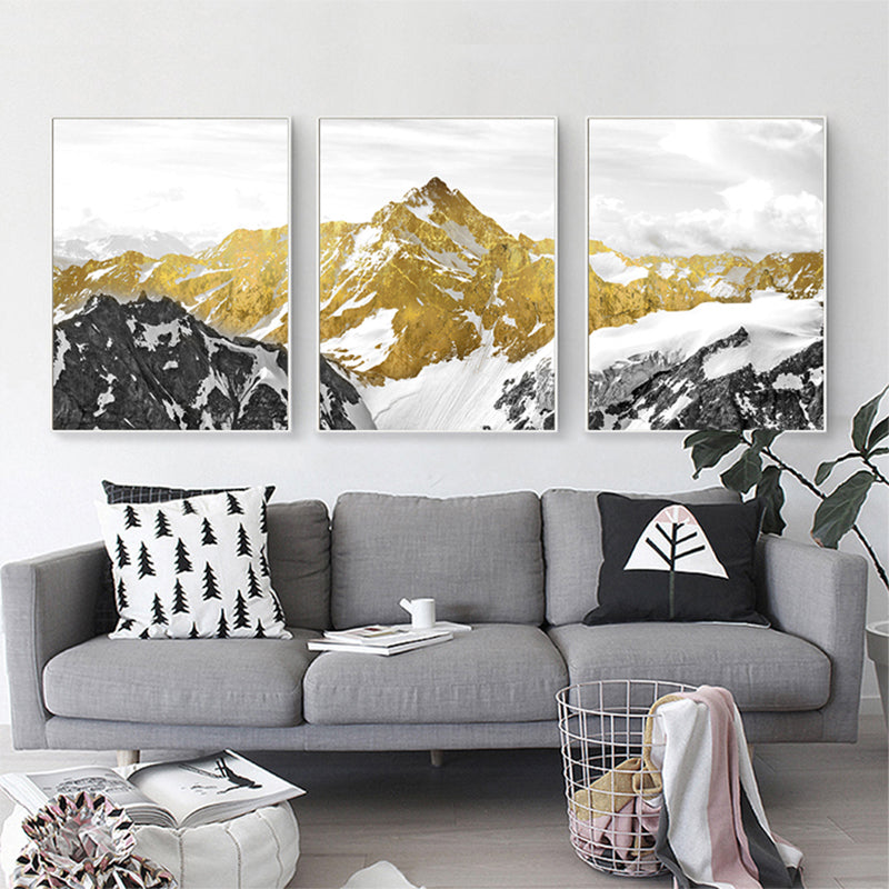 Golden Mountain Peak Wall Art