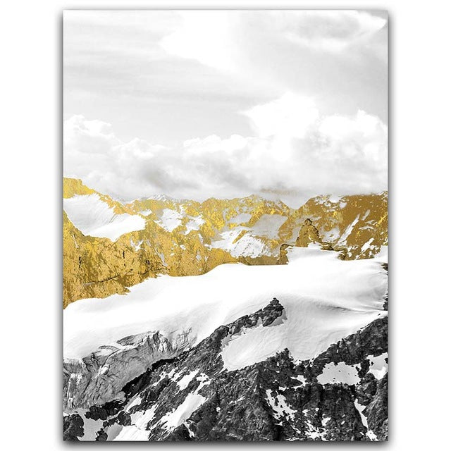 Golden Mountain Peak Wall Art