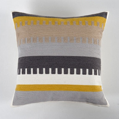 Geometric Embroidered Cushion Covers